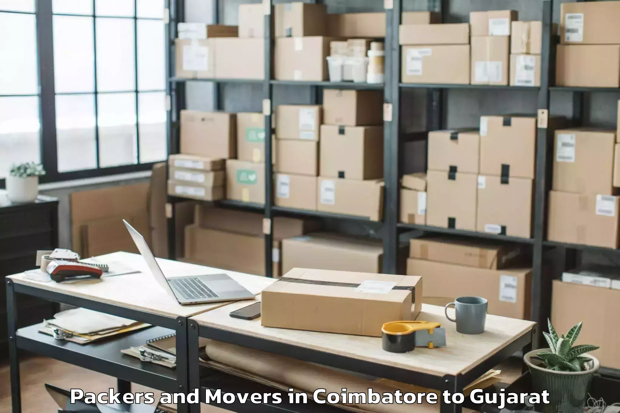 Reliable Coimbatore to Vadodara Airport Bdq Packers And Movers